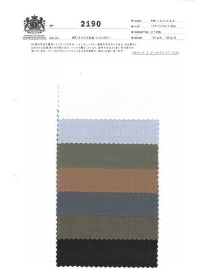 2190 80/2 End On End Iridescent Chambray