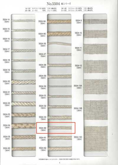 Linen Series Round Cord, Kongo Braid