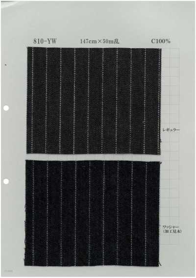 810-YW Needle-out Stripe Denim 11oz