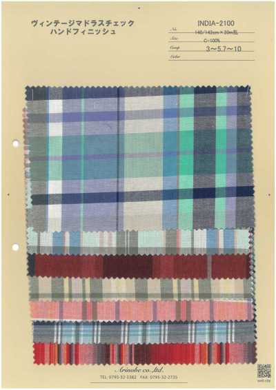 INDIA-2100 Vintage Madras Check Hand Finish
