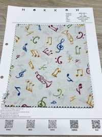 4026-665-1 60 Lawn Discharge Printing Musical Note[Textile / Fabric] HOKKOH Sub Photo