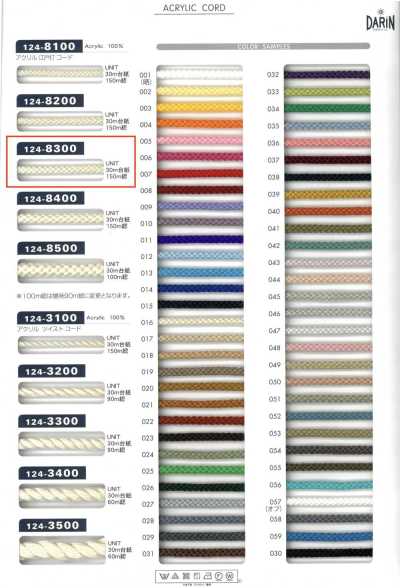 124-8300 Acrylic Edo-uchi Round Cord