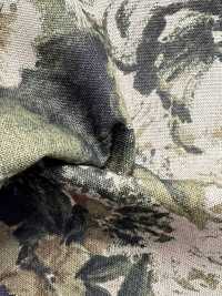 7026-1730-1 Linen Loomstate With Large Flowers[Textile / Fabric] HOKKOH Sub Photo