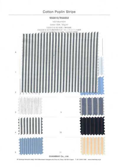5SG032 Cotton Poplin Stripe
