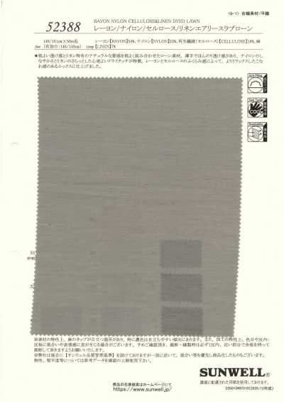 52388 Rayon / Nylon / Cellulose / Linen Airy Slub Lawn