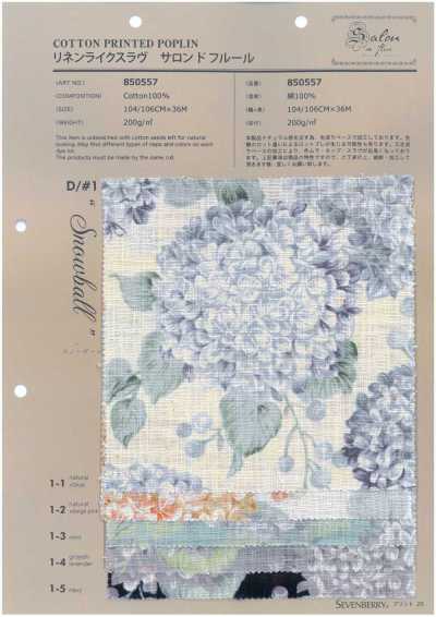 850557 Linen-like Slub Salon De Fleur Snowball