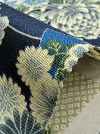 850561 Lawn Indigo Dye Style Japanese Pattern Sea Of ​​clouds And Fan Chrysanthemum[Textile / Fabric] VANCET Sub Photo
