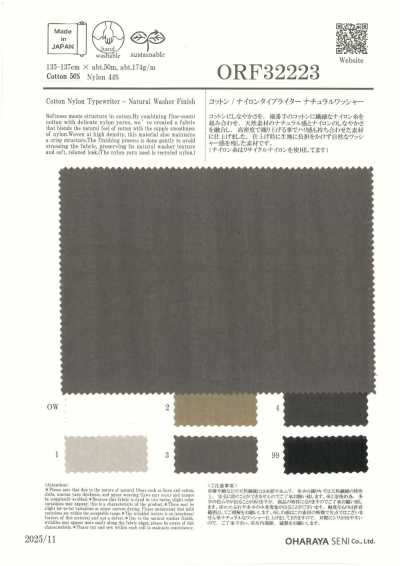 ORF32223 Cotton/Nylon Typewriter Cloth Natural Washer Finish