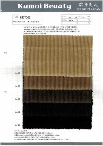 ND7005 9W Pants Corduroy Nidom Bio Finish