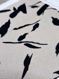 KKP9144-53 Stretch Hammer Satin Single-Color Print Brush Leaf[Textile / Fabric] Uni Textile (Komon Kobo) Additional Images