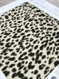 KKP9145-47 Stretch Hammer Satin Mini Leopard[Textile / Fabric] Uni Textile (Komon Kobo) Additional Images