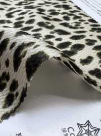 KKP9145-47 Stretch Hammer Satin Mini Leopard[Textile / Fabric] Uni Textile (Komon Kobo) Additional Images