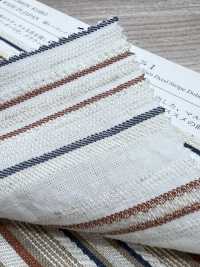 KYC667-55-1 Cotton Rayon Linen Dobby Multi Horizontal Stripes[Textile / Fabric] Uni Textile (Komon Kobo) Additional Images