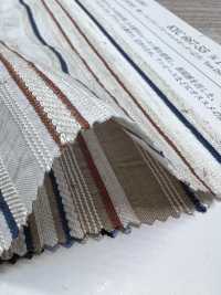 KYC667-55-1 Cotton Rayon Linen Dobby Multi Horizontal Stripes[Textile / Fabric] Uni Textile (Komon Kobo) Additional Images