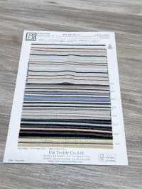 KYC667-55-1 Cotton Rayon Linen Dobby Multi Horizontal Stripes[Textile / Fabric] Uni Textile (Komon Kobo) Additional Images
