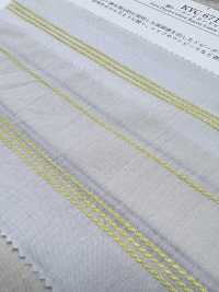 KYC-671-W-1 Cotton Rayon Linen Dobby Multi Horizontal Stripes Wide Width[Textile / Fabric] Uni Textile (Komon Kobo) Additional Images