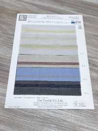 KYC-671-W-1 Cotton Rayon Linen Dobby Multi Horizontal Stripes Wide Width[Textile / Fabric] Uni Textile (Komon Kobo) Additional Images