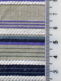 KYC673-W-1 Cotton Rayon Linen Dobby Multi Horizontal Stripes Wide Width[Textile / Fabric] Uni Textile (Komon Kobo) Additional Images