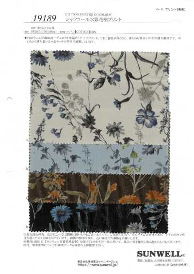 19189 Shirt Corduroy Watercolor Floral Print