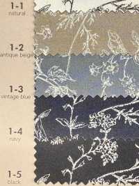 850544 Broadcloth Unbleached Cotton Botanical Rhythm Wildflower[Textile / Fabric] VANCET Sub Photo