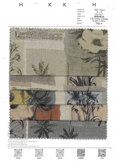 7027-710-5 CL Sheeting Botanical Atlas