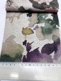 7027-720-1 100 Linen Loomstate Watercolor Large Flowers[Textile / Fabric] HOKKOH Sub Photo