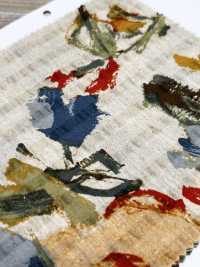 7027-740-1 Linen Loomstate Ripple Touch Floral Pattern[Textile / Fabric] HOKKOH Sub Photo