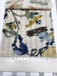 7027-740-1 Linen Loomstate Ripple Touch Floral Pattern[Textile / Fabric] HOKKOH Sub Photo