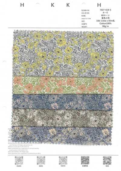 7027-618-5 60 Lawn 9088 Single-color Small Floral