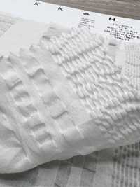 7027-636-2 80 Lawn Organza Waffle Knit Stripe[Textile / Fabric] HOKKOH Sub Photo