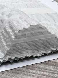 7027-636-2 80 Lawn Organza Waffle Knit Stripe[Textile / Fabric] HOKKOH Sub Photo