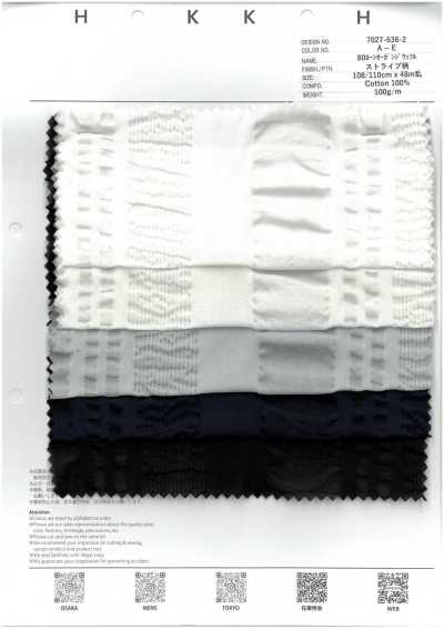 7027-636-2 80 Lawn Organza Waffle Stripe