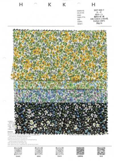 3027-650-7 60 Lawn Geometric Small Flowers