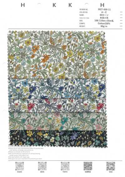 3027-650-11 60s Lawn Thread-drawn Small Floral