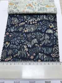 4027-660-1 60 Lawn Curve Horizontal Stripes Small Flowers[Textile / Fabric] HOKKOH Sub Photo