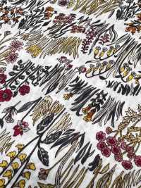 4027-660-1 60 Lawn Curve Horizontal Stripes Small Flowers[Textile / Fabric] HOKKOH Sub Photo