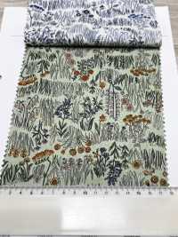 4027-660-1 60 Lawn Curve Horizontal Stripes Small Flowers[Textile / Fabric] HOKKOH Sub Photo