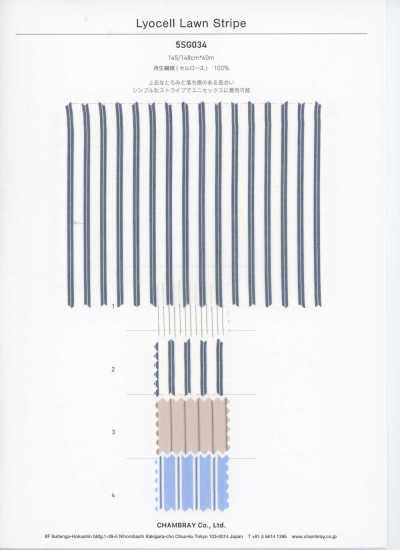 5SG034 Lyocell Lawn Stripe