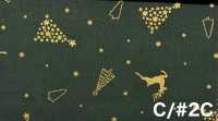 AP65802 Merry Christmas GOLD Print Loomstate (Roll)[Textile / Fabric] COSMO TEXTILE Additional Images