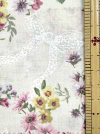 RU2530 RURU BOUQUET Rose Wreath Print Loomstate (Roll)[Textile / Fabric] COSMO TEXTILE Additional Images