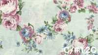 RU2530 RURU BOUQUET Rose Wreath Print Loomstate (Roll)[Textile / Fabric] COSMO TEXTILE Additional Images