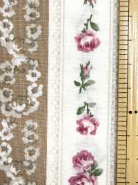RU2530 RURU BOUQUET Rose Wreath Print Loomstate (Roll)[Textile / Fabric] COSMO TEXTILE Additional Images