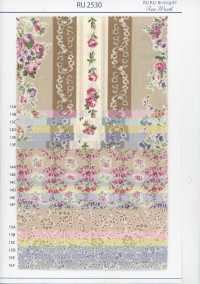RU2530 RURU BOUQUET Rose Wreath Print Loomstate (Roll)[Textile / Fabric] COSMO TEXTILE Additional Images