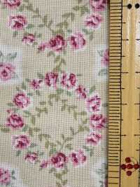 RU2530 RURU BOUQUET Rose Wreath Print Loomstate (Roll)[Textile / Fabric] COSMO TEXTILE Additional Images