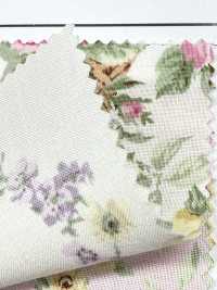 RU2530 RURU BOUQUET Rose Wreath Print Loomstate (Roll)[Textile / Fabric] COSMO TEXTILE Additional Images