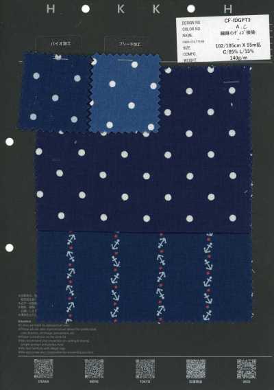 CF-IDGPT3 Cotton Linen Indigo Discharge