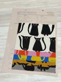 850615 Cotton Linen Canvas Stray Cat Friends[Textile / Fabric] VANCET Additional Images