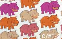 850620 Broadcloth Happy Hippo[Textile / Fabric] VANCET Additional Images