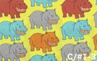 850620 Broadcloth Happy Hippo[Textile / Fabric] VANCET Additional Images