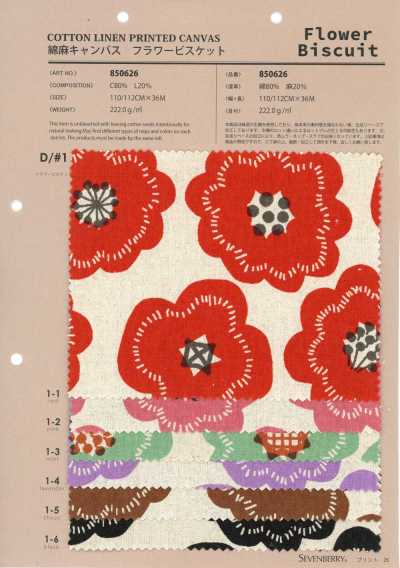 850626 Cotton Linen Canvas Flower Biscuit